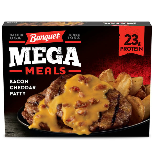 Frozen Meals Banquet Bacon Cheddar Patty, Frozen Meal hero