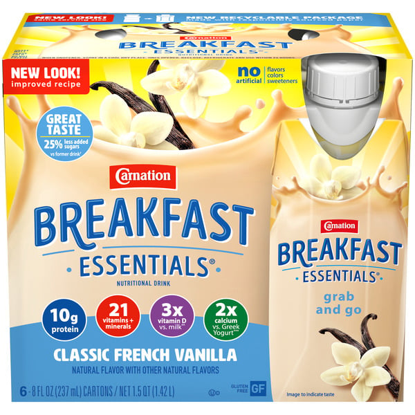 Hot Cereal & Pancake Mixes Carnation Breakfast Essentials Nutritional Drink, Classic French Vanilla hero