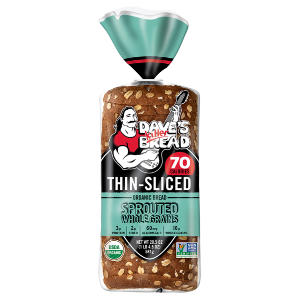 Bread Dave's Killer Bread Sprouted Whole Grains Thin Sliced Organic Bread hero