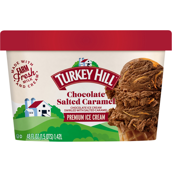 Ice Cream & Ice Turkey Hill Ice Cream, Premium, Chocolate Salted Caramel hero