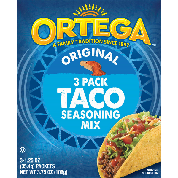 Latino Foods Ortega Taco Seasoning Mix, Original, 3 Pack hero