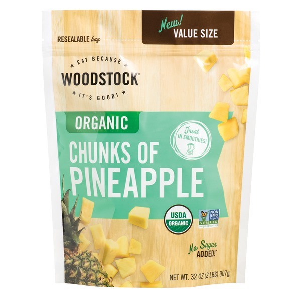 Packaged Vegetables & Fruits WOODSTOCK Organic Chunks of Pineapple hero