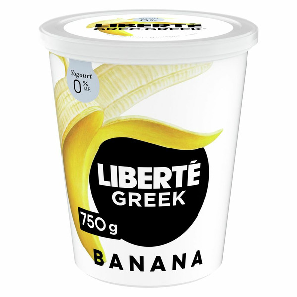 Yogurt Liberté Greek 0% Yogurt, Banana, High Protein hero