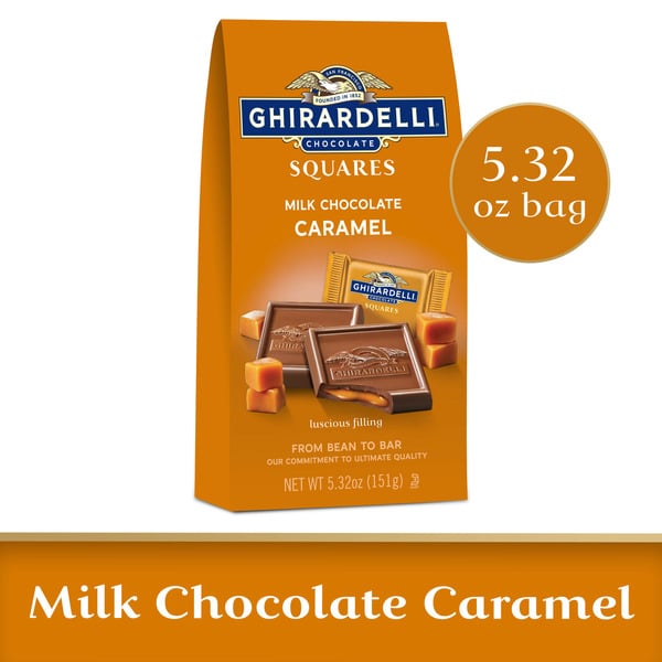 Candy, Chocolate & Gum Ghirardelli Milk Chocolate Squares with Caramel Filling hero