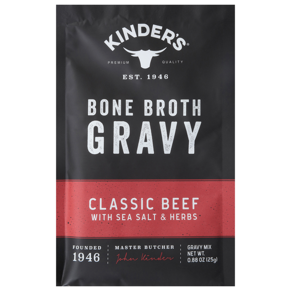 Spices & Seasonings Kinder's Gravy Mix, Bone Broth, Classic Beef with Sea Salt & Herbs hero