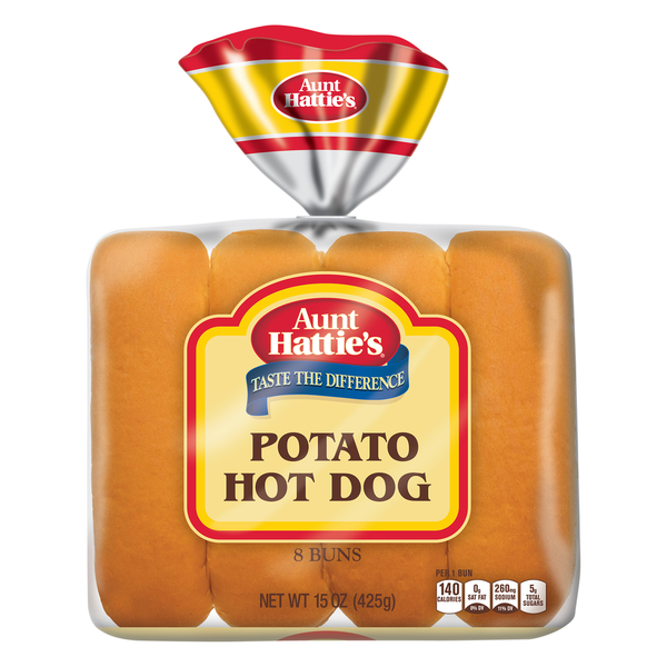 Buns & Rolls Aunt Hattie's Potato Hot Dog Enriched Buns hero