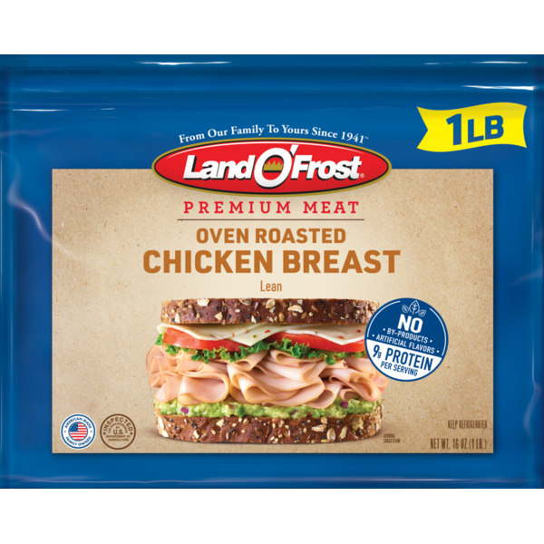 Packaged Lunch Meat Land O’Frost Premium Oven Roasted Chicken Breast hero