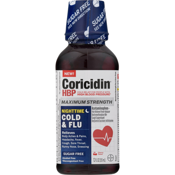 Cold, Flu & Allergy Coricidin Cold & Flu, Nighttime, Maximum Strength, Cherry hero