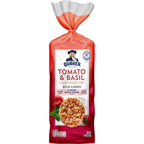 Crackers Quaker Rice Cakes, Tomato & Basil hero