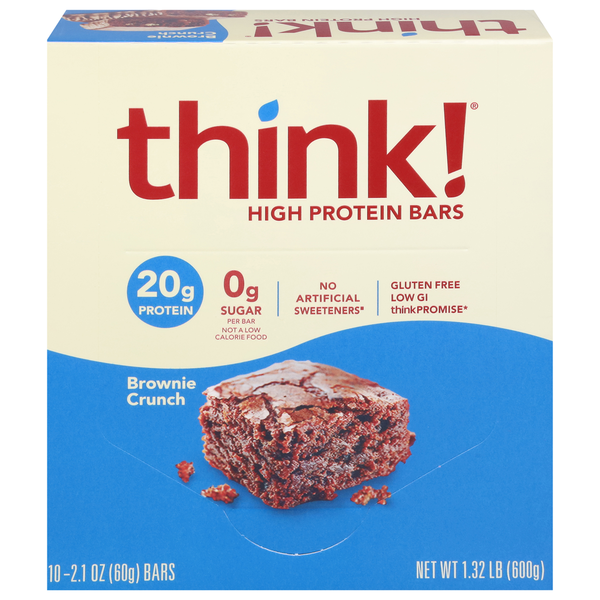 Energy & Granola Bars think! High Protein Bars, Brownie Crunch hero