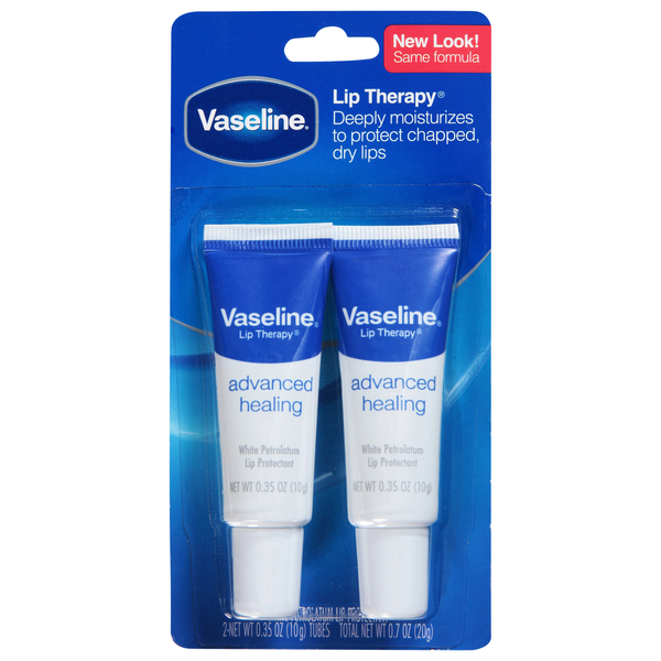 Facial Care Vaseline Lip Protectant, White Petroleum, Advanced Healing hero