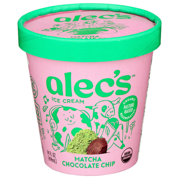 Alec's Ice Cream Matcha Chocolate Chip, A2 Organic Dairy hero