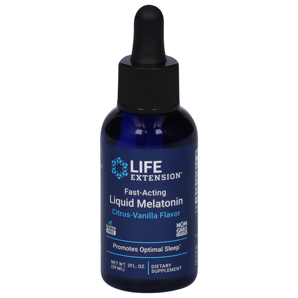 Vitamins & Minerals Life Extension Liquid Melatonin, Fast-Acting, Citrus-Vanilla Flavor hero