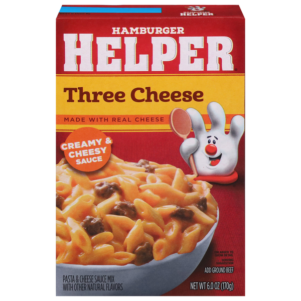 Instant Foods Hamburger Helper Pasta & Sauce Mix, Three Cheese hero