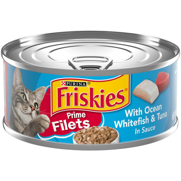 Cat Food Purina Friskies Wet Cat Food, Prime Filets With Ocean Whitefish & Tuna in Sauce hero