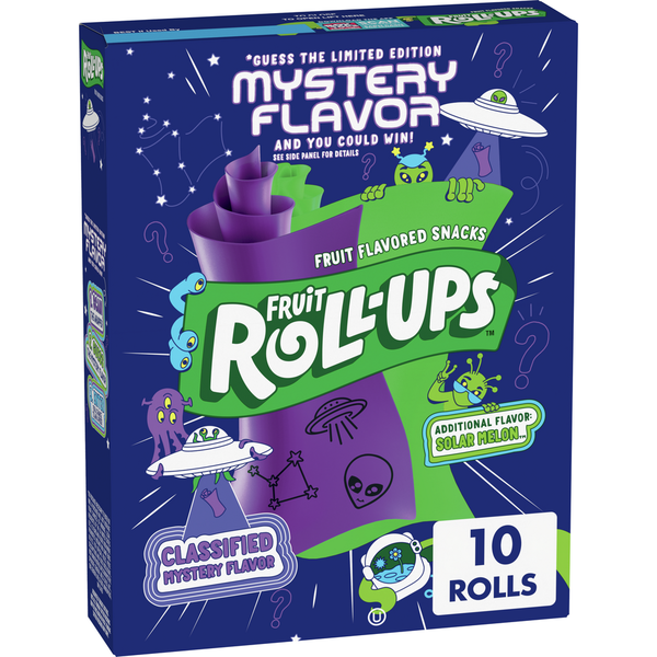 Breakfast Bars & Pastries Fruit Roll-Ups Gluten Free Mystery Flavor and Solar Melon Fruit Flavored Snacks hero