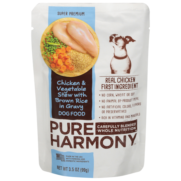 Pure Harmony Dog Food, Chicken & Vegetable Stew with Brown Rice in Gravy, Super Premium hero