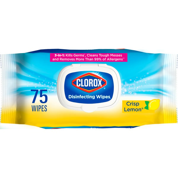 More Household Clorox Disinfecting Wipes, Cleaning Wipes Flex Pack, Lemon Scent hero