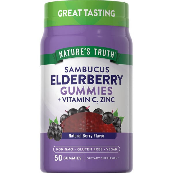 Nature's Truth Sambucus Black Elderberry with Vitamin C, Zinc Gummies hero