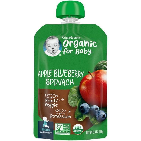 Baby Food & Formula Gerber Baby Food Apple Blueberry Spinach Pouch hero