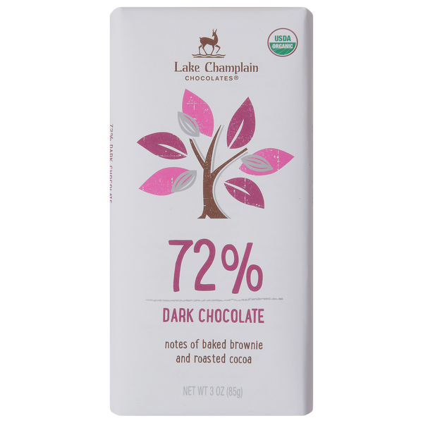 Candy & Chocolate Lake Champlain Chocolates Dark Chocolate, 72% hero