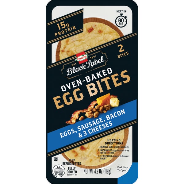 Frozen Breakfast Hormel Black Label Egg Bites Bacon And Sausage hero