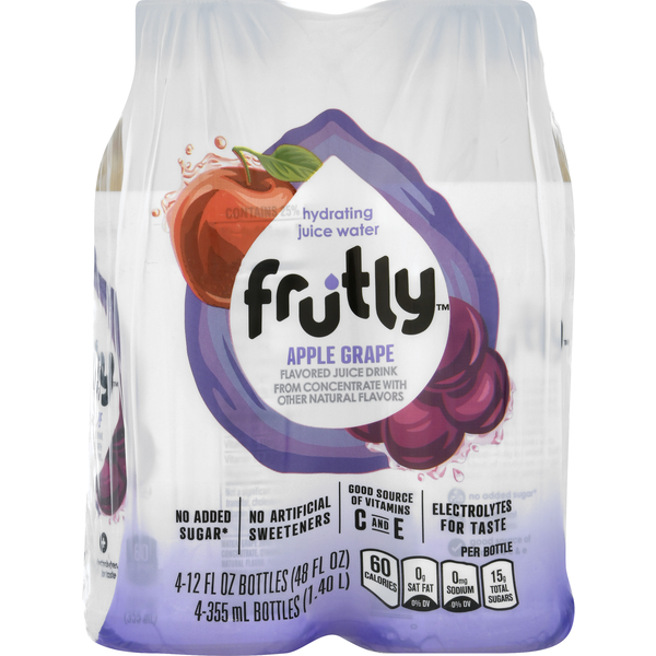 Juice & Nectars Frutly Juice Water, Hydrating, Apple Grape hero