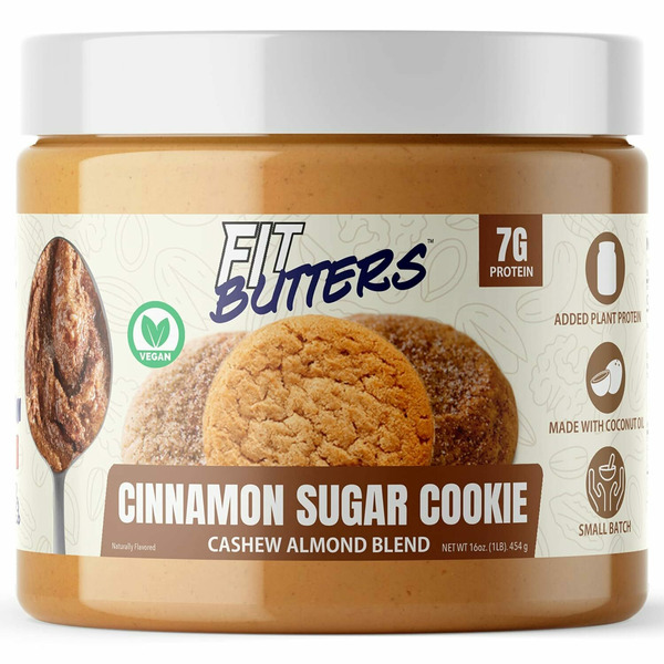 FIt Butters Cinnamon Sugar Cookie, Cashew Almond Butter, Vegan hero