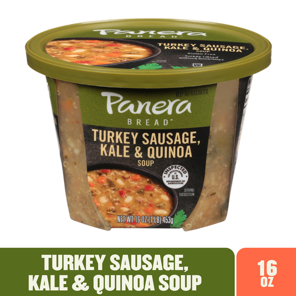 Panera Bread Turkey Sausage & Kale & Quinoa Soup (Gluten Free) hero