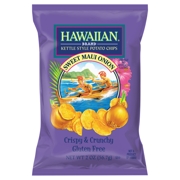 Chips & Pretzels Hawaiian Kettle Style Potato Chips Potato Chips, Sweet Maui Onion, Kettle Style hero