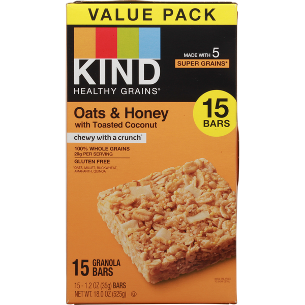 KIND Granola Bars, Oat & Honey with Toasted Coconut, Value Pack hero