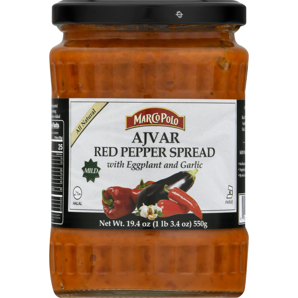 Preserved Dips & Spreads Marco Polo Red Pepper Spread, Ajvar, with Eggplant and Garlic, Mild hero