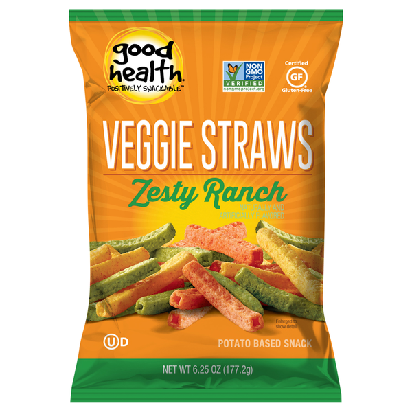 Popcorn & Jerky Good Health Veggie Straws, Zesty Ranch hero