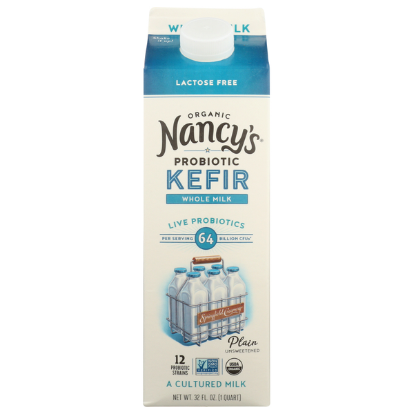 Refrigerated Nancy's Organic Probiotic Whole Milk Kefir hero