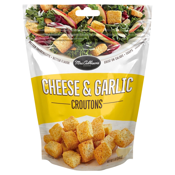 Salad Dressing & Toppings Mrs. Cubbison's Croutons, Cheese & Garlic hero