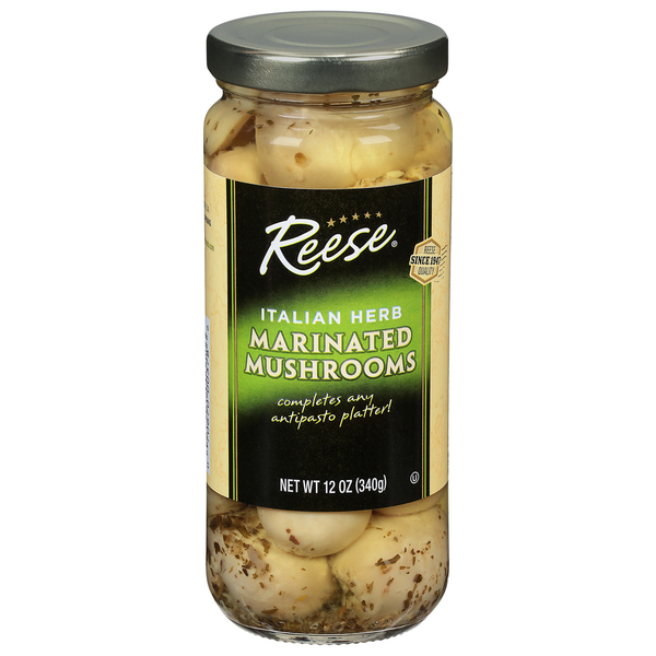 Canned & Jarred Vegetables Reese's Mushrooms, Marinated, Italian Herb hero