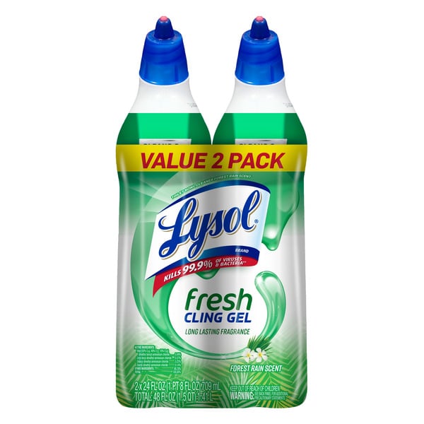 Cleaning Products and Supplies Lysol Toilet Bowl Cleaner Gel, For Cleaning and Disinfecting, Stain Removal hero