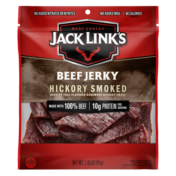 Popcorn & Jerky Jack Link's Beef Jerky, Hickory Smoked, Meat Snacks hero