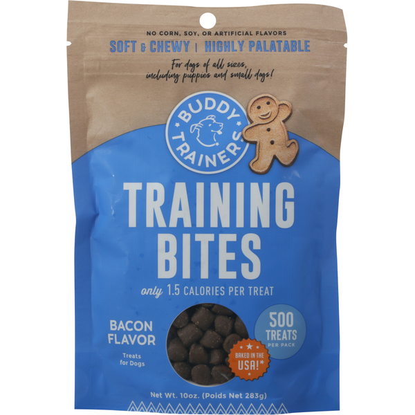 Buddy Trainers Treats for Dogs, Bacon Flavor, Training Bites hero