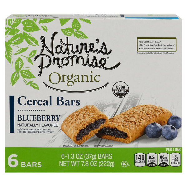 Breakfast Bars & Pastries Nature's Promise Organic Blueberry Cereal Bars hero