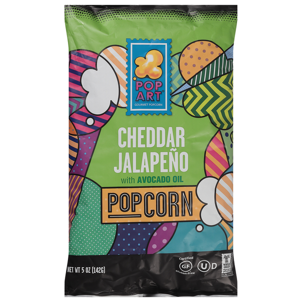 Popcorn & Jerky Pop Art Popcorn, Cheddar Jalapeno hero