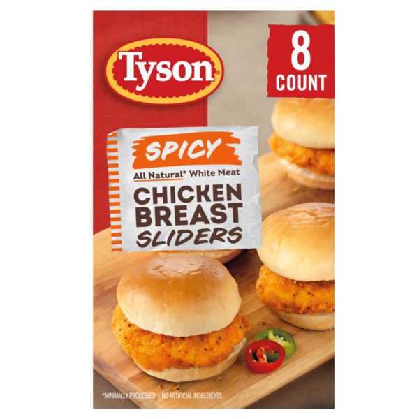 Frozen Appetizers & Sides Tyson Spicy Chicken Breast Sliders, 20.8 oz, 8 ct Box hero