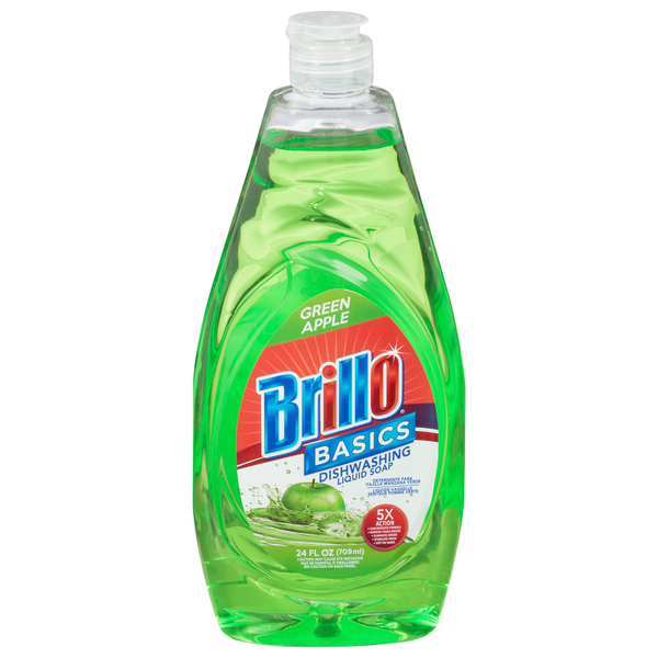 Dish Detergents Brillo Dishwashing Liquid Soap, Green Apple hero