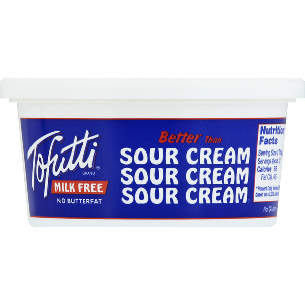 Dairy Alternatives Tofutti Sour Cream, Milk Free, Imitation hero