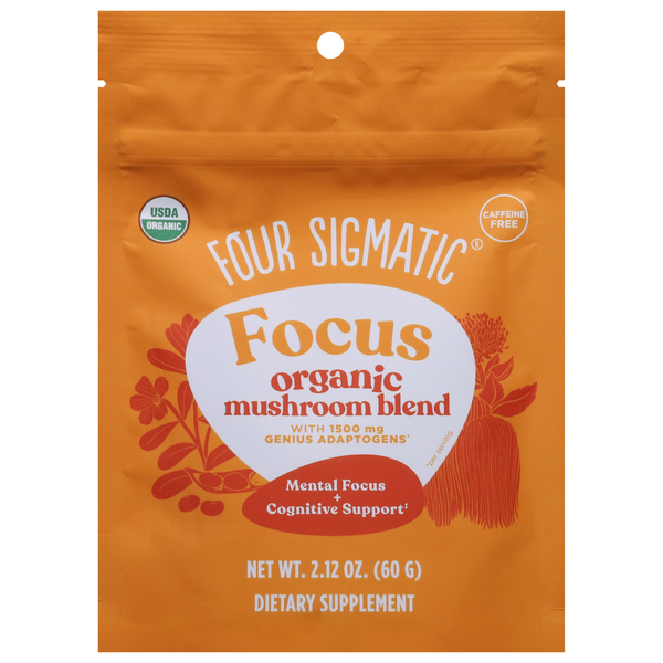 Vitamins & Supplements Four Sigmatic Mushroom Blend, Caffeine Free, Organic, 1500 mg, Focus hero