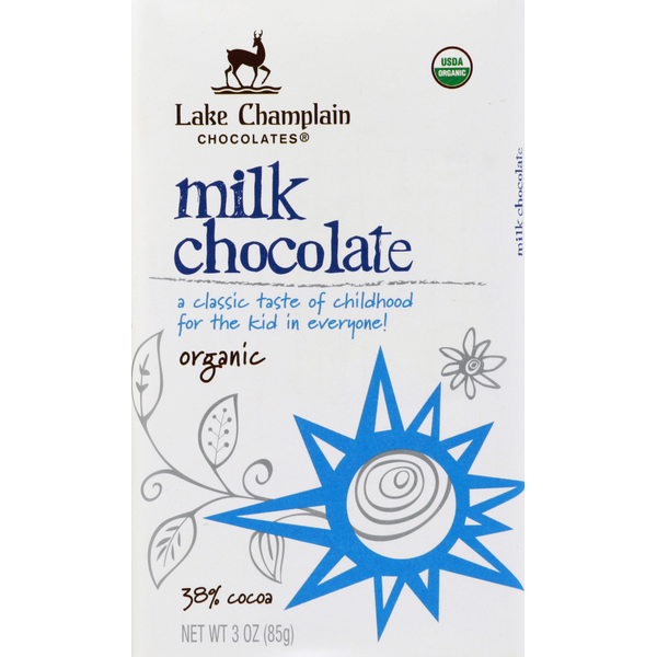 Candy & Chocolate Lake Champlain Chocolates Milk Chocolate, Organic, 38% Cocoa hero