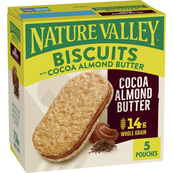 Breakfast Bars & Pastries Nature Valley Cocoa Almond Butter Biscuit Sandwiches hero