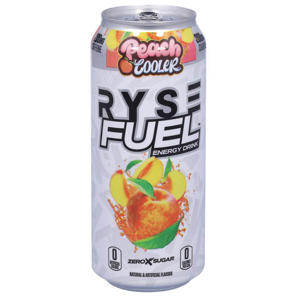 More Household Ryse Fuel Energy Drink, Zero Sugar, Peach Cooler hero