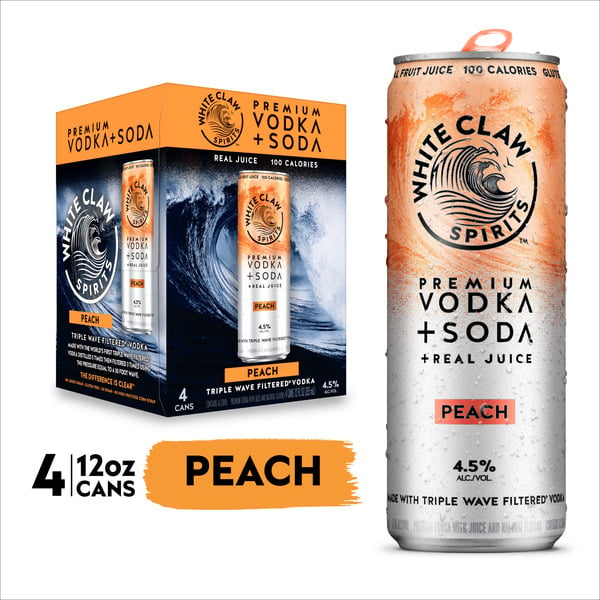 Prepared Cocktails White Claw Vodka + Soda Peach hero