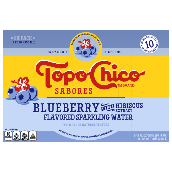 Topo Chico Sparkling Water, Blueberry with Hibiscus Extract hero